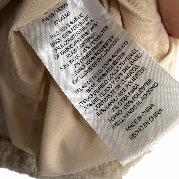 PENDLETON Ladies Fuzzy Zip Jacket in Sherpa Fleece with Plaid Contrast Size Smal - Picture 8 of 9